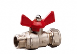 BRASS COMPRESSION MALE BALL VALVE